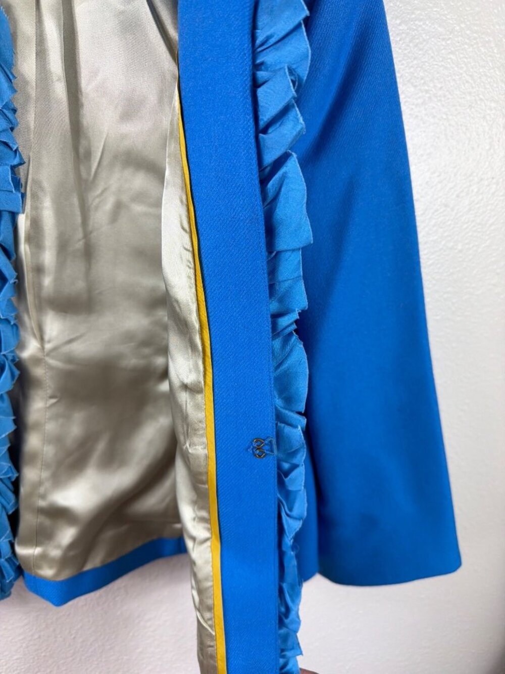 J.Crew Blue Wool Embellished Cropped Blazer Jacket Size 10 - Picture 10 of 16